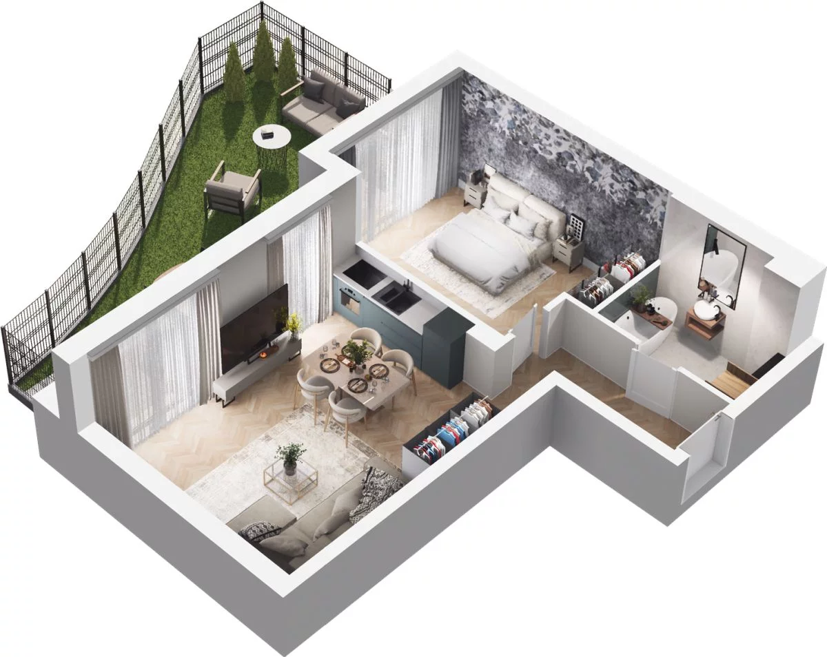 2 pokoje, mieszkanie 47,29 m², parter, oferta nr WL/ZB7/1, Wiczlino Lyceum, Gdynia, Chwarzno-Wiczlino, Wiczlino, ul. Danusi 31 