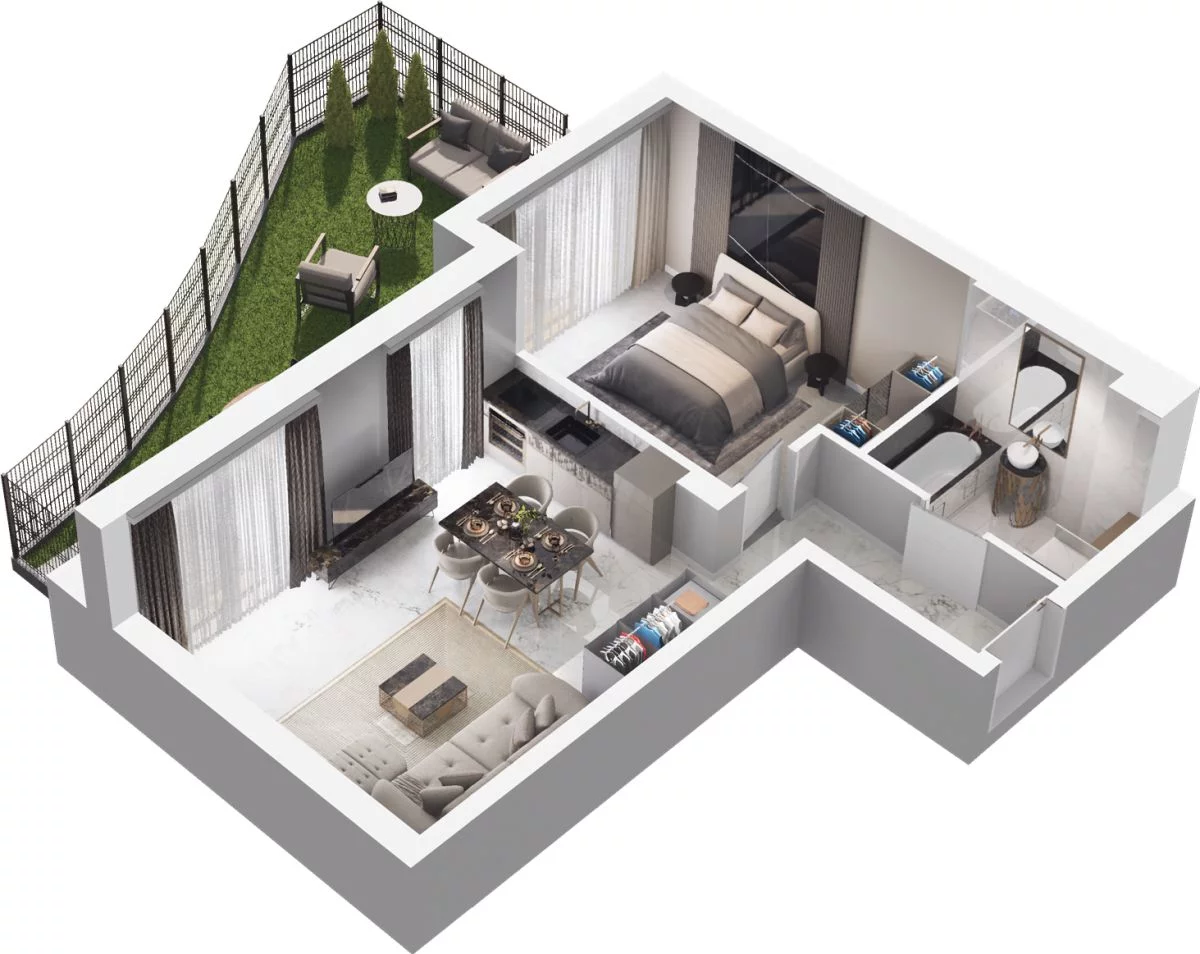 2 pokoje, mieszkanie 47,29 m², parter, oferta nr WL/ZB7/1, Wiczlino Lyceum, Gdynia, Chwarzno-Wiczlino, Wiczlino, ul. Danusi 31 