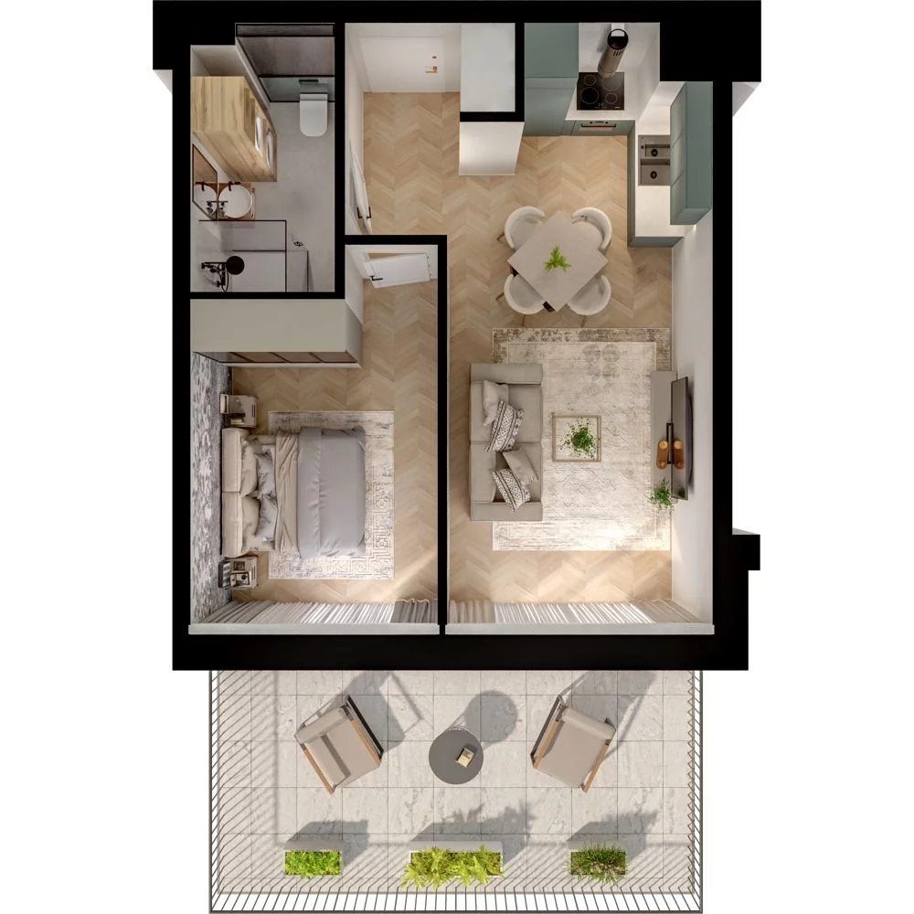 2 pokoje, mieszkanie 38,30 m², piętro 1, oferta nr WL/D33/8, Wiczlino Lyceum, Gdynia, Chwarzno-Wiczlino, Wiczlino, ul. Danusi 31 