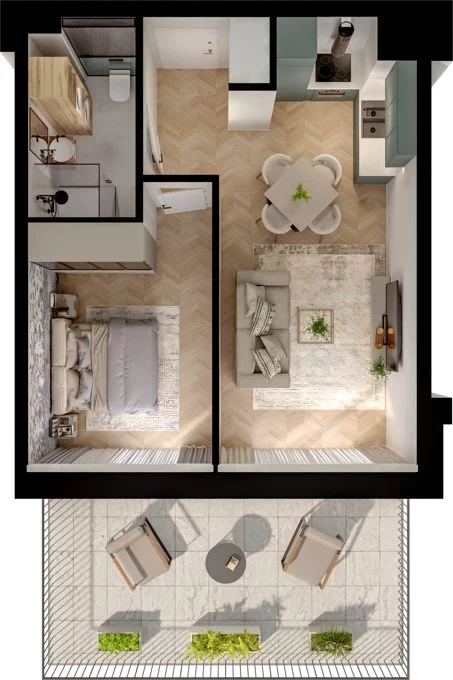 2 pokoje, mieszkanie 38,30 m², piętro 1, oferta nr WL/D33/8, Wiczlino Lyceum, Gdynia, Chwarzno-Wiczlino, Wiczlino, ul. Danusi 31 