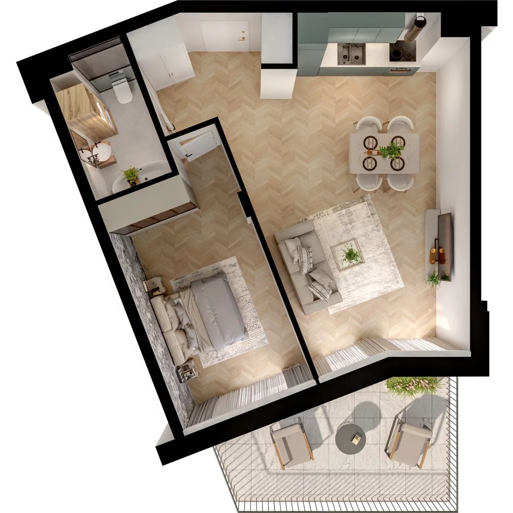 2 pokoje, mieszkanie 51,76 m², piętro 1, oferta nr WL/D33/10, Wiczlino Lyceum, Gdynia, Chwarzno-Wiczlino, Wiczlino, ul. Danusi 31 