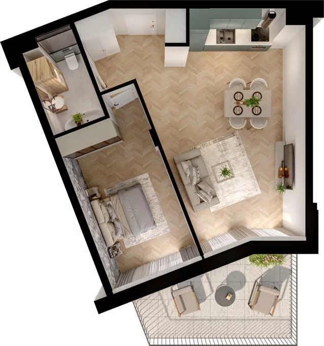 2 pokoje, mieszkanie 51,76 m², piętro 1, oferta nr WL/D33/10, Wiczlino Lyceum, Gdynia, Chwarzno-Wiczlino, Wiczlino, ul. Danusi 31 