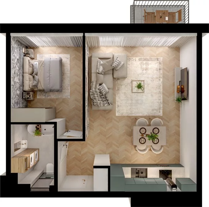 2 pokoje, mieszkanie 48,41 m², piętro 1, oferta nr WL/D33/13, Wiczlino Lyceum, Gdynia, Chwarzno-Wiczlino, Wiczlino, ul. Danusi 31 