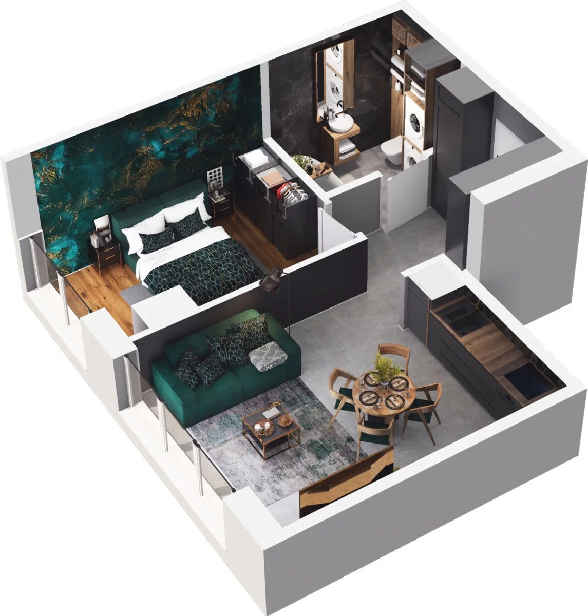 2 pokoje, mieszkanie 39,65 m², piętro 2, oferta nr CP/R7/27, Centralpark, Gdańsk, Piecki-Migowo, Morena, ul. Franciszka Rakoczego