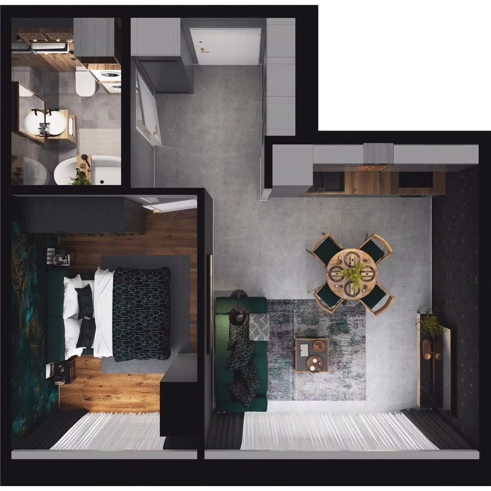 2 pokoje, mieszkanie 39,65 m², piętro 2, oferta nr CP/R7/27, Centralpark, Gdańsk, Piecki-Migowo, Morena, ul. Franciszka Rakoczego