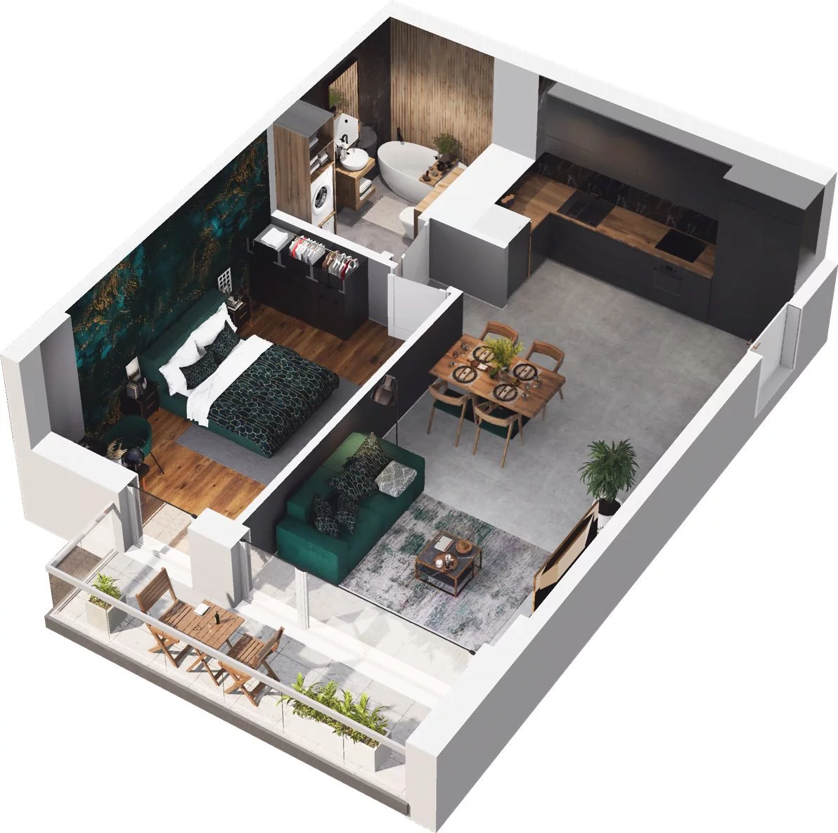 2 pokoje, mieszkanie 51,64 m², piętro 3, oferta nr CP/R7/34, Centralpark, Gdańsk, Piecki-Migowo, Morena, ul. Franciszka Rakoczego