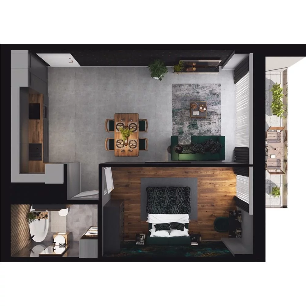 2 pokoje, mieszkanie 51,64 m², piętro 3, oferta nr CP/R7/34, Centralpark, Gdańsk, Piecki-Migowo, Morena, ul. Franciszka Rakoczego