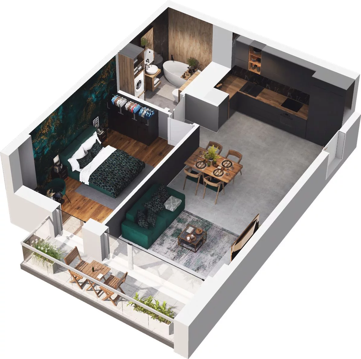 2 pokoje, mieszkanie 51,81 m², piętro 7, oferta nr CP/R7/74, Centralpark, Gdańsk, Piecki-Migowo, Morena, ul. Franciszka Rakoczego