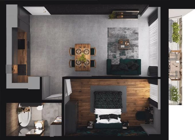 2 pokoje, mieszkanie 51,81 m², piętro 7, oferta nr CP/R7/74, Centralpark, Gdańsk, Piecki-Migowo, Morena, ul. Franciszka Rakoczego