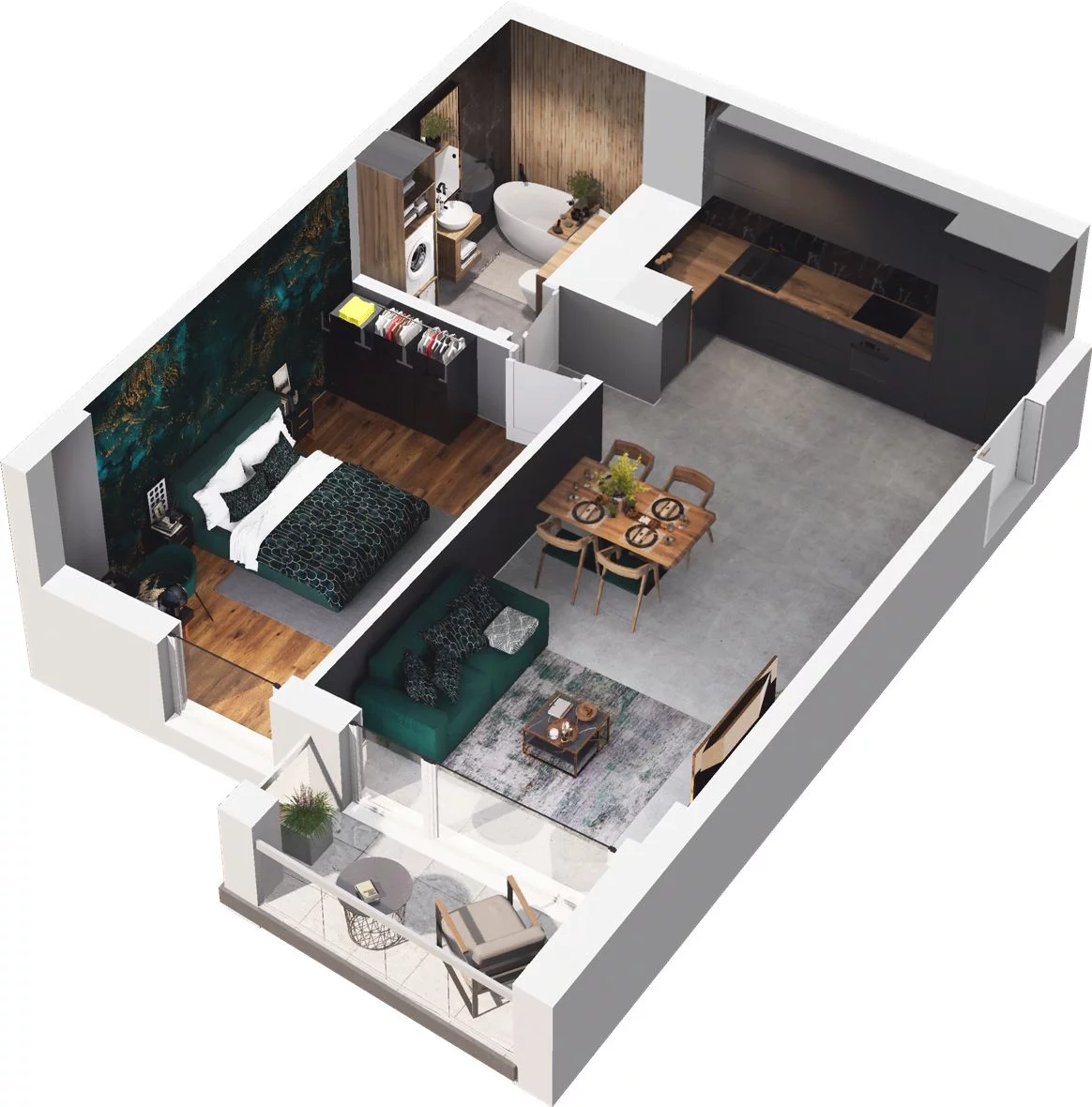 2 pokoje, mieszkanie 51,75 m², piętro 9, oferta nr CP/R7/94, Centralpark, Gdańsk, Piecki-Migowo, Morena, ul. Franciszka Rakoczego