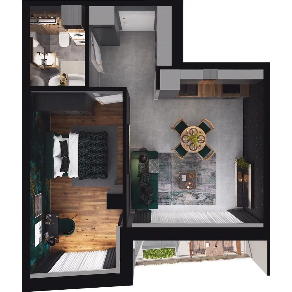 2 pokoje, mieszkanie 44,38 m², piętro 14, oferta nr CP/R7/147, Centralpark, Gdańsk, Piecki-Migowo, Morena, ul. Franciszka Rakoczego