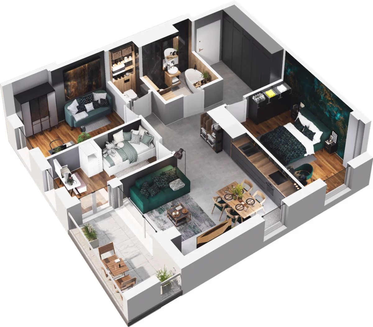 2 pokoje, mieszkanie 44,38 m², piętro 15, oferta nr CP/R7/157, Centralpark, Gdańsk, Piecki-Migowo, Morena, ul. Franciszka Rakoczego