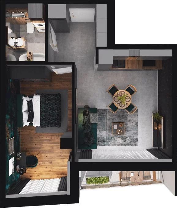 2 pokoje, mieszkanie 44,38 m², piętro 15, oferta nr CP/R7/157, Centralpark, Gdańsk, Piecki-Migowo, Morena, ul. Franciszka Rakoczego