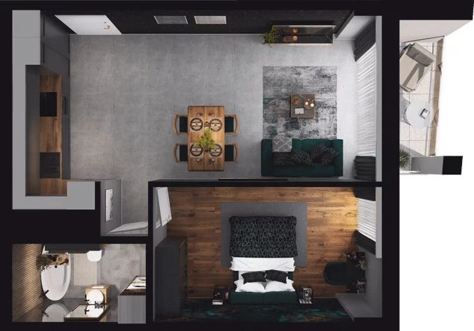 2 pokoje, mieszkanie 51,78 m², piętro 18, oferta nr CP/R7/184, Centralpark, Gdańsk, Piecki-Migowo, Morena, ul. Franciszka Rakoczego