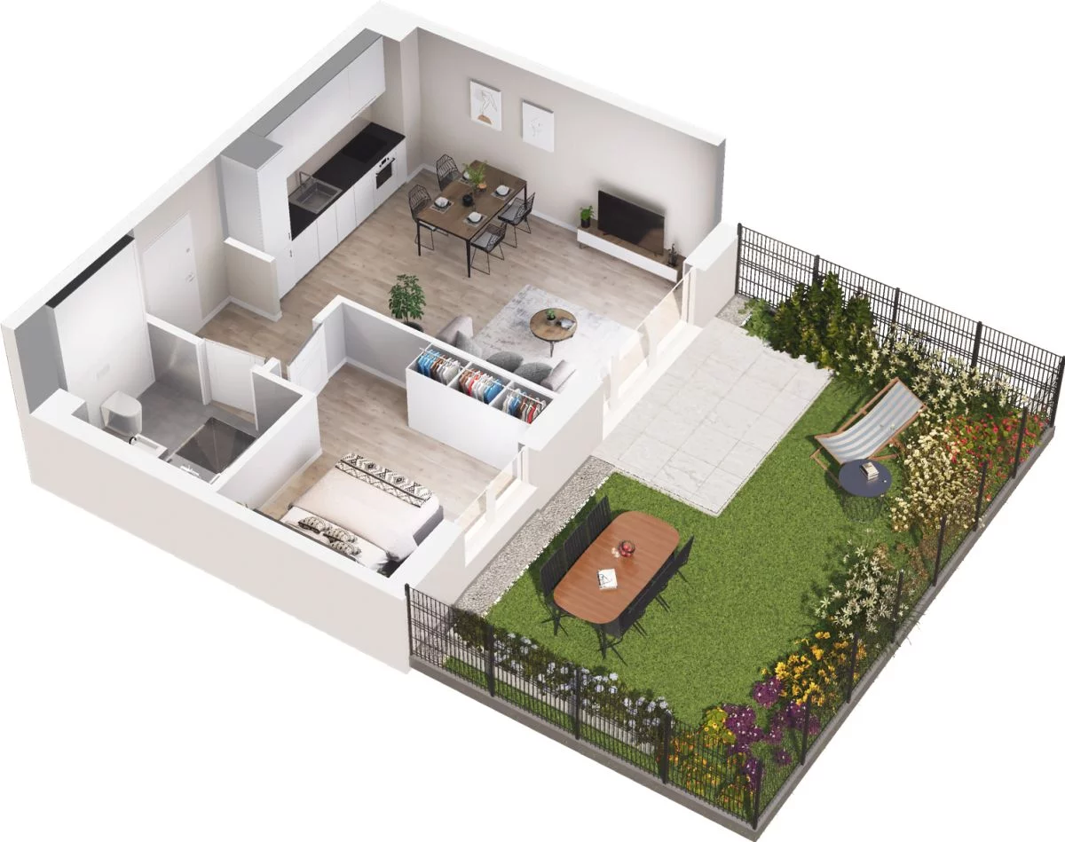 2 pokoje, mieszkanie 43,77 m², parter, oferta nr W/1/2, Welocity Wiczlino, Gdynia, Chwarzno-Wiczlino, ul. Jana Kazimierza