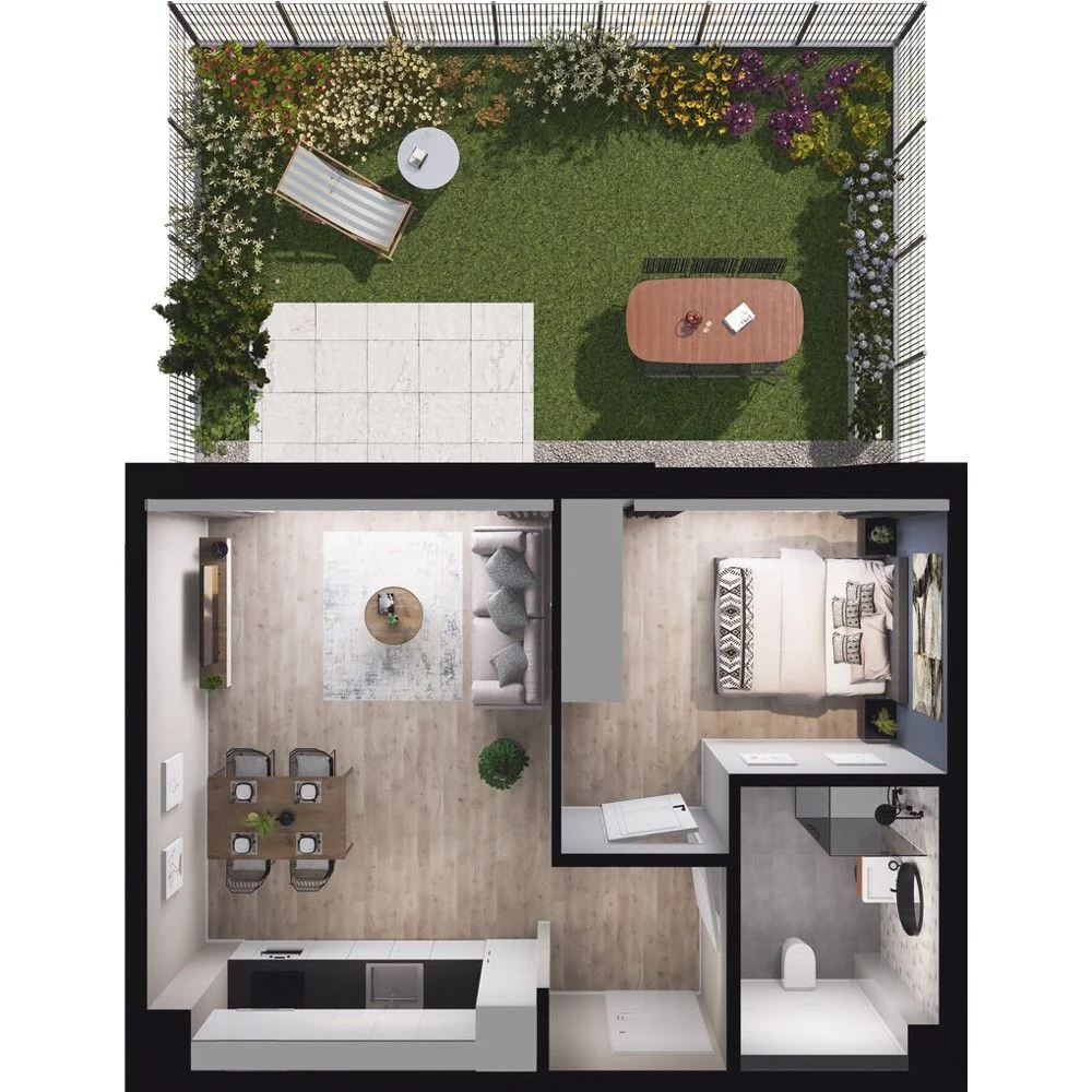 2 pokoje, mieszkanie 43,77 m², parter, oferta nr W/1/2, Welocity Wiczlino, Gdynia, Chwarzno-Wiczlino, ul. Jana Kazimierza