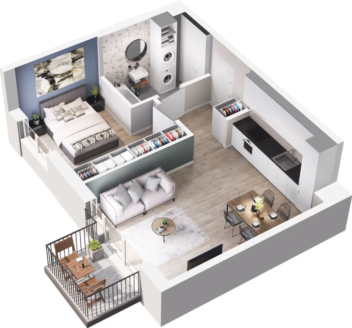 2 pokoje, mieszkanie 43,77 m², piętro 1, oferta nr W/1/5, Welocity Wiczlino, Gdynia, Chwarzno-Wiczlino, ul. Jana Kazimierza