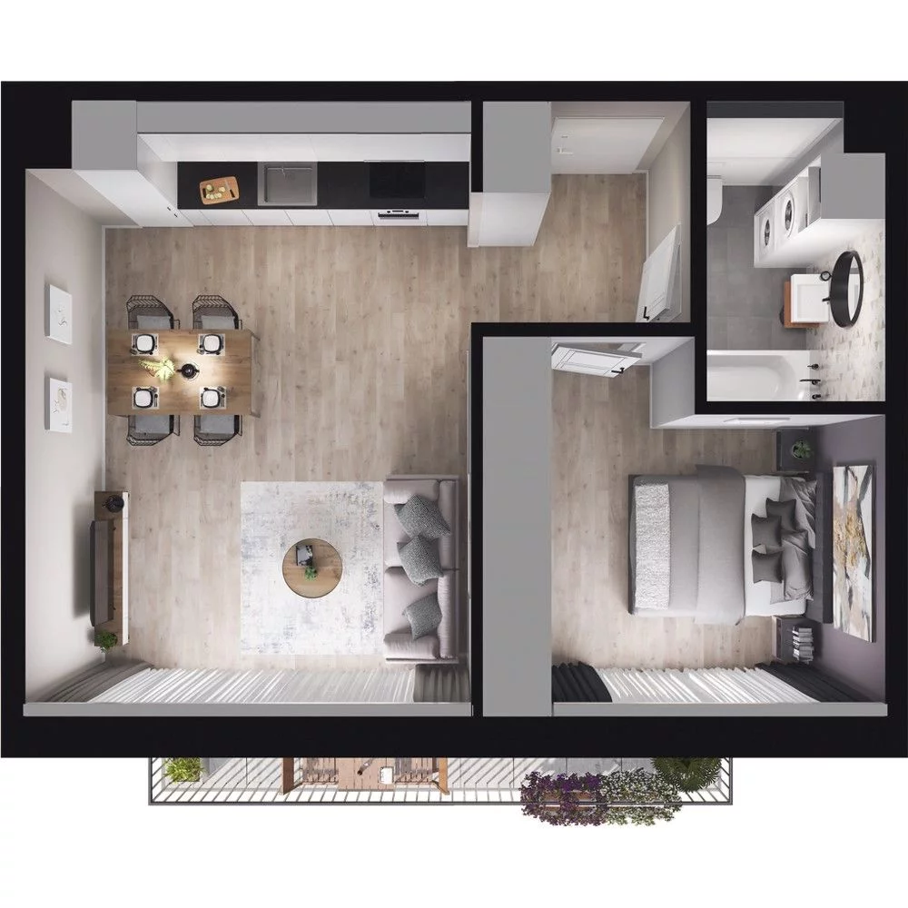 2 pokoje, mieszkanie 43,99 m², piętro 1, oferta nr W/1/8, Welocity Wiczlino, Gdynia, Chwarzno-Wiczlino, ul. Jana Kazimierza