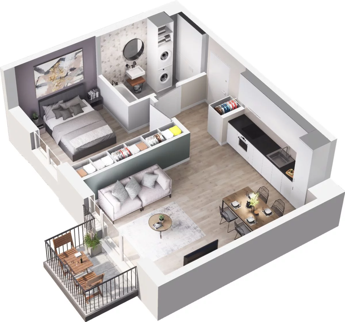 2 pokoje, mieszkanie 43,77 m², piętro 2, oferta nr W/1/14, Welocity Wiczlino, Gdynia, Chwarzno-Wiczlino, ul. Jana Kazimierza