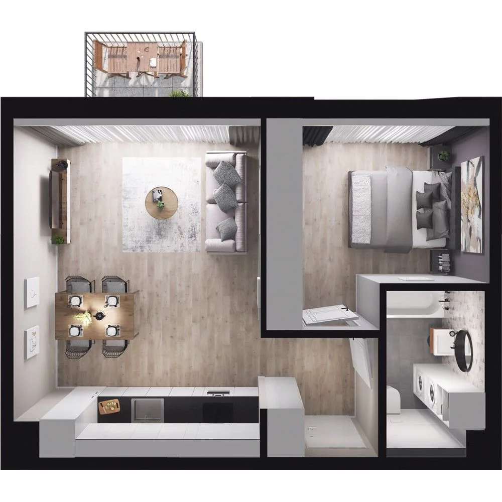 2 pokoje, mieszkanie 43,77 m², piętro 2, oferta nr W/1/14, Welocity Wiczlino, Gdynia, Chwarzno-Wiczlino, ul. Jana Kazimierza