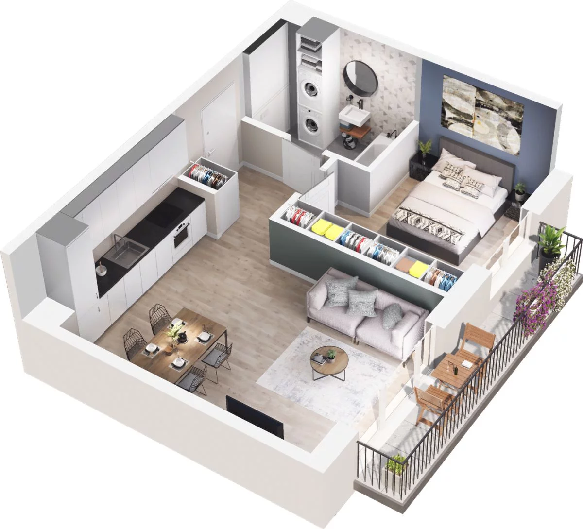 2 pokoje, mieszkanie 43,99 m², piętro 2, oferta nr W/1/17, Welocity Wiczlino, Gdynia, Chwarzno-Wiczlino, ul. Jana Kazimierza