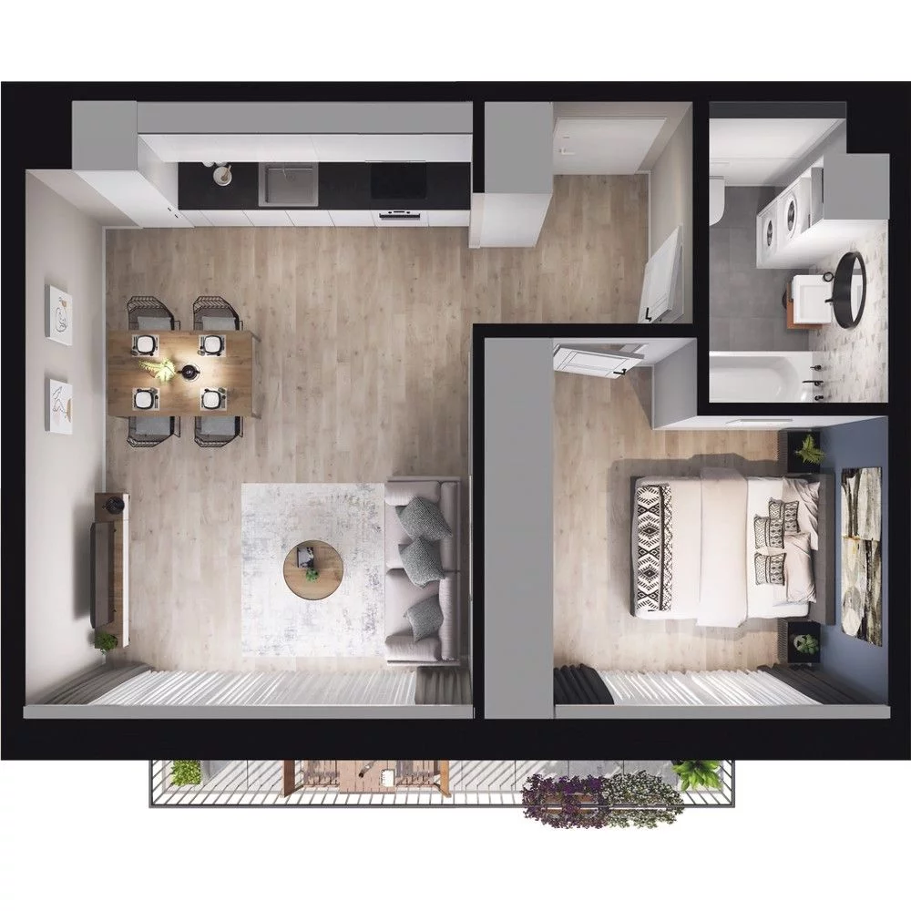 2 pokoje, mieszkanie 43,99 m², piętro 2, oferta nr W/1/17, Welocity Wiczlino, Gdynia, Chwarzno-Wiczlino, ul. Jana Kazimierza