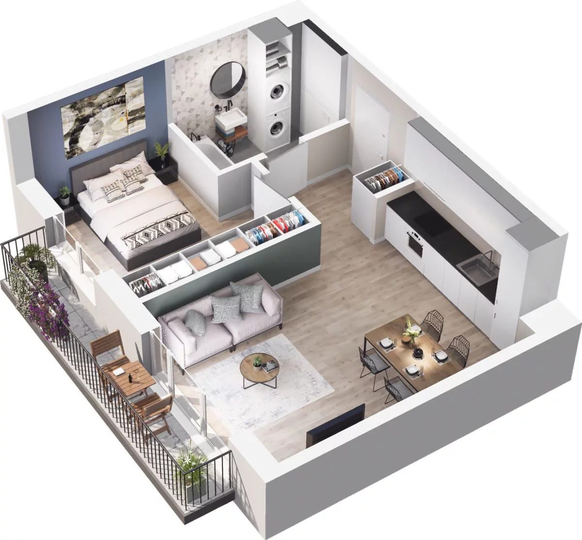 2 pokoje, mieszkanie 43,99 m², piętro 3, oferta nr W/1/24, Welocity Wiczlino, Gdynia, Chwarzno-Wiczlino, ul. Jana Kazimierza