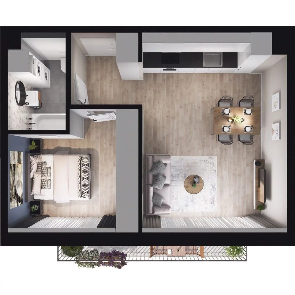 2 pokoje, mieszkanie 43,99 m², piętro 3, oferta nr W/1/24, Welocity Wiczlino, Gdynia, Chwarzno-Wiczlino, ul. Jana Kazimierza