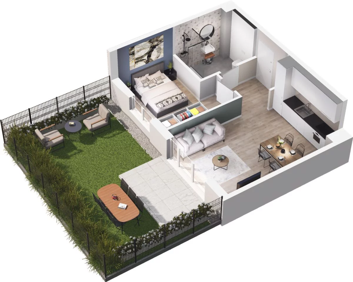 2 pokoje, mieszkanie 44,06 m², parter, oferta nr W/2/5, Welocity Wiczlino, Gdynia, Chwarzno-Wiczlino, ul. Jana Kazimierza