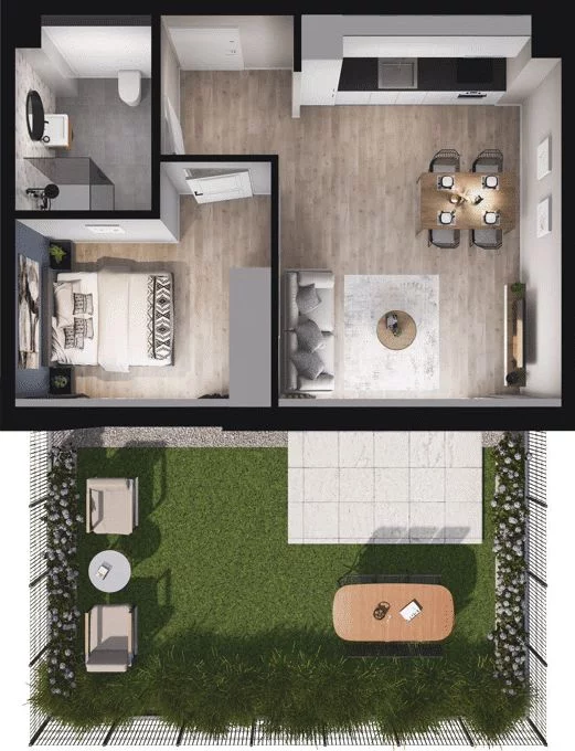 2 pokoje, mieszkanie 44,06 m², parter, oferta nr W/2/5, Welocity Wiczlino, Gdynia, Chwarzno-Wiczlino, ul. Jana Kazimierza