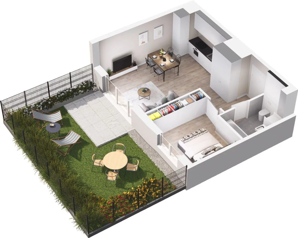 2 pokoje, mieszkanie 43,10 m², parter, oferta nr W/2/6, Welocity Wiczlino, Gdynia, Chwarzno-Wiczlino, ul. Jana Kazimierza