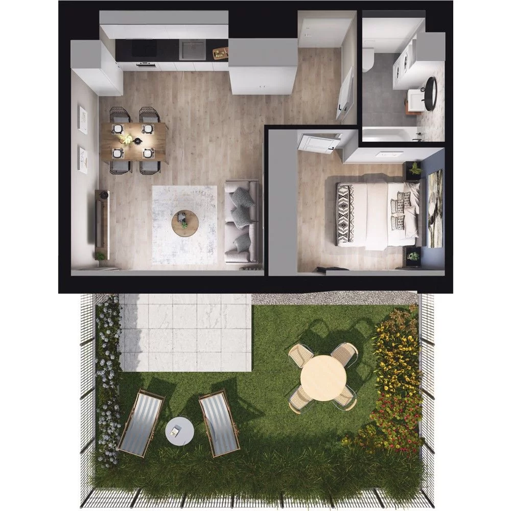 2 pokoje, mieszkanie 43,10 m², parter, oferta nr W/2/6, Welocity Wiczlino, Gdynia, Chwarzno-Wiczlino, ul. Jana Kazimierza