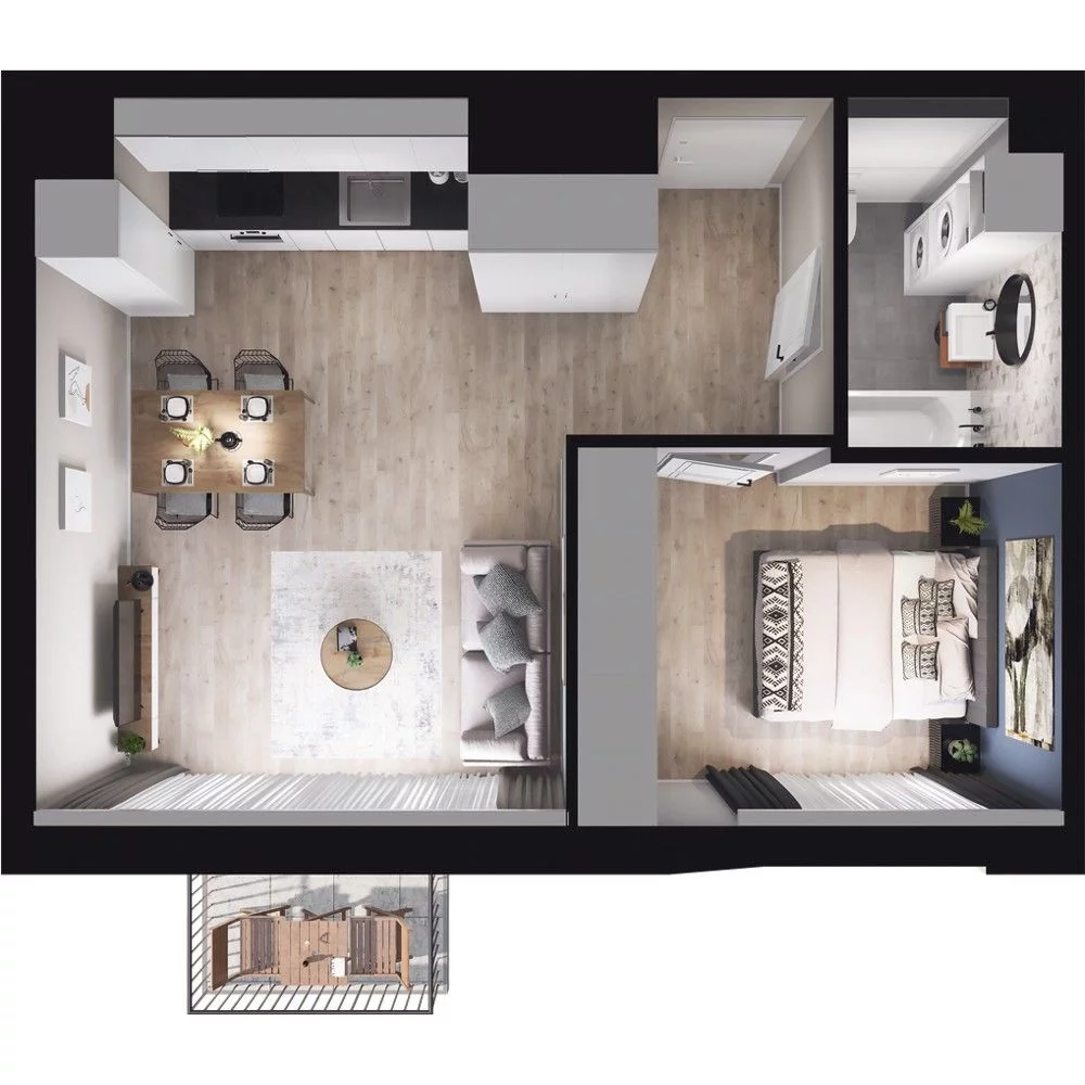 2 pokoje, mieszkanie 43,10 m², piętro 2, oferta nr W/2/26, Welocity Wiczlino, Gdynia, Chwarzno-Wiczlino, ul. Jana Kazimierza