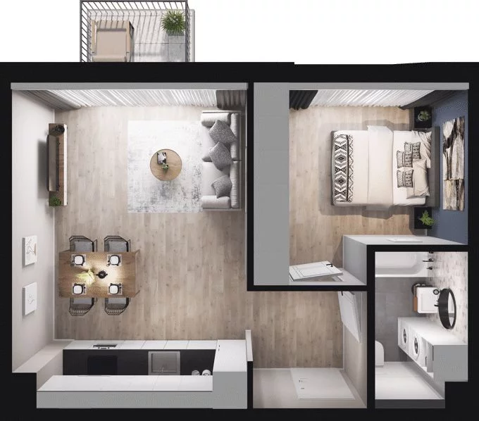 2 pokoje, mieszkanie 44,06 m², piętro 2, oferta nr W/2/28, Welocity Wiczlino, Gdynia, Chwarzno-Wiczlino, ul. Jana Kazimierza