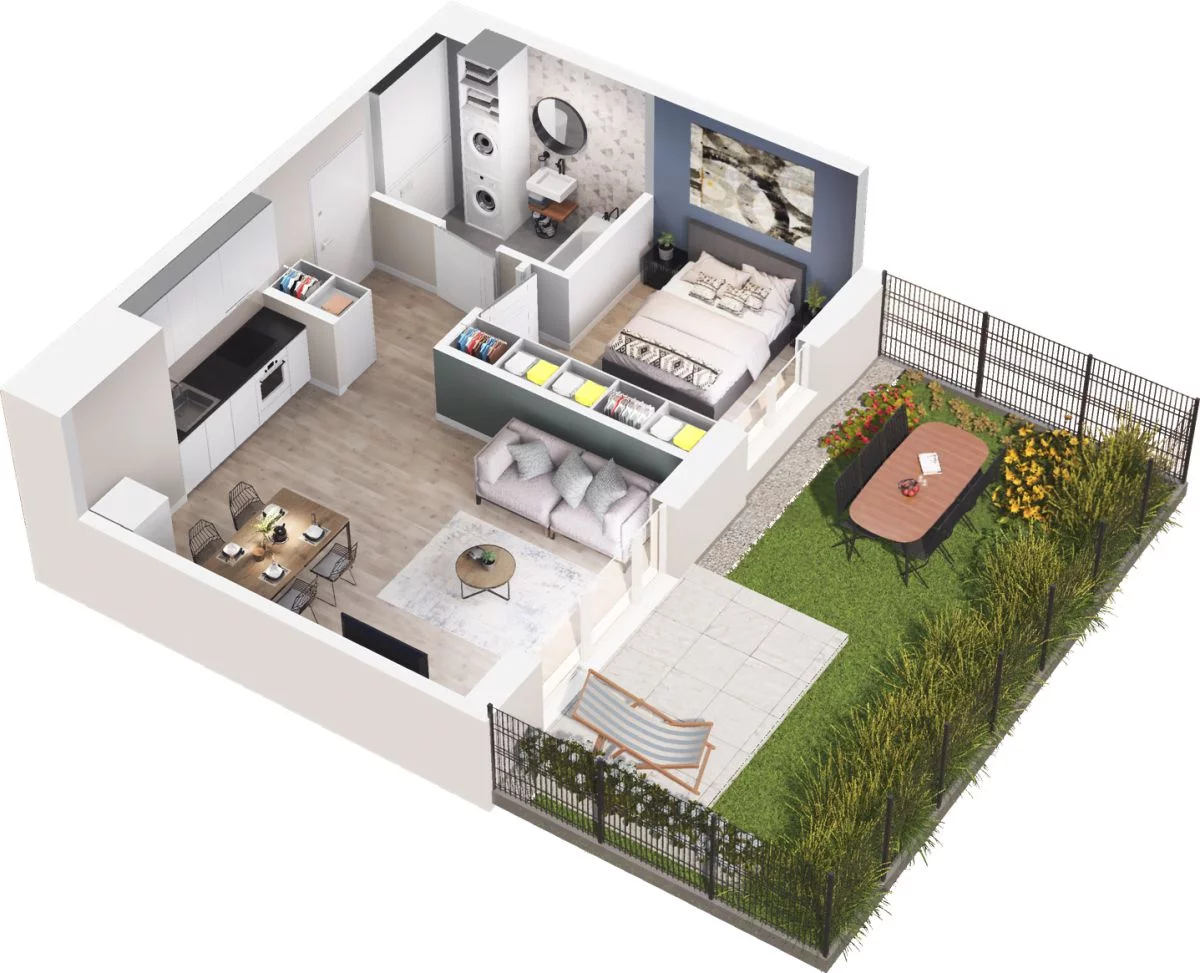 2 pokoje, mieszkanie 43,28 m², parter, oferta nr W/3/10, Welocity Wiczlino, Gdynia, Chwarzno-Wiczlino, ul. Jana Kazimierza