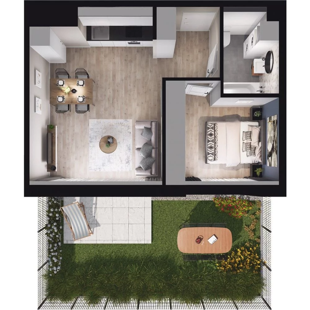 2 pokoje, mieszkanie 43,28 m², parter, oferta nr W/3/10, Welocity Wiczlino, Gdynia, Chwarzno-Wiczlino, ul. Jana Kazimierza