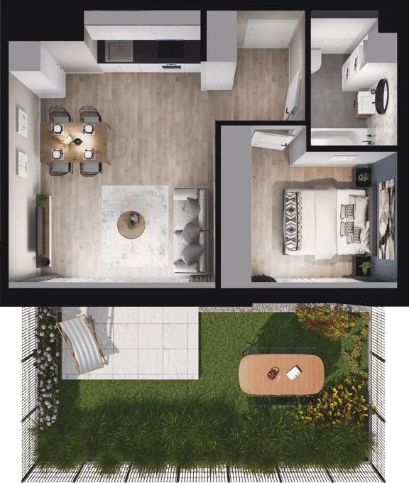 2 pokoje, mieszkanie 43,28 m², parter, oferta nr W/3/10, Welocity Wiczlino, Gdynia, Chwarzno-Wiczlino, ul. Jana Kazimierza