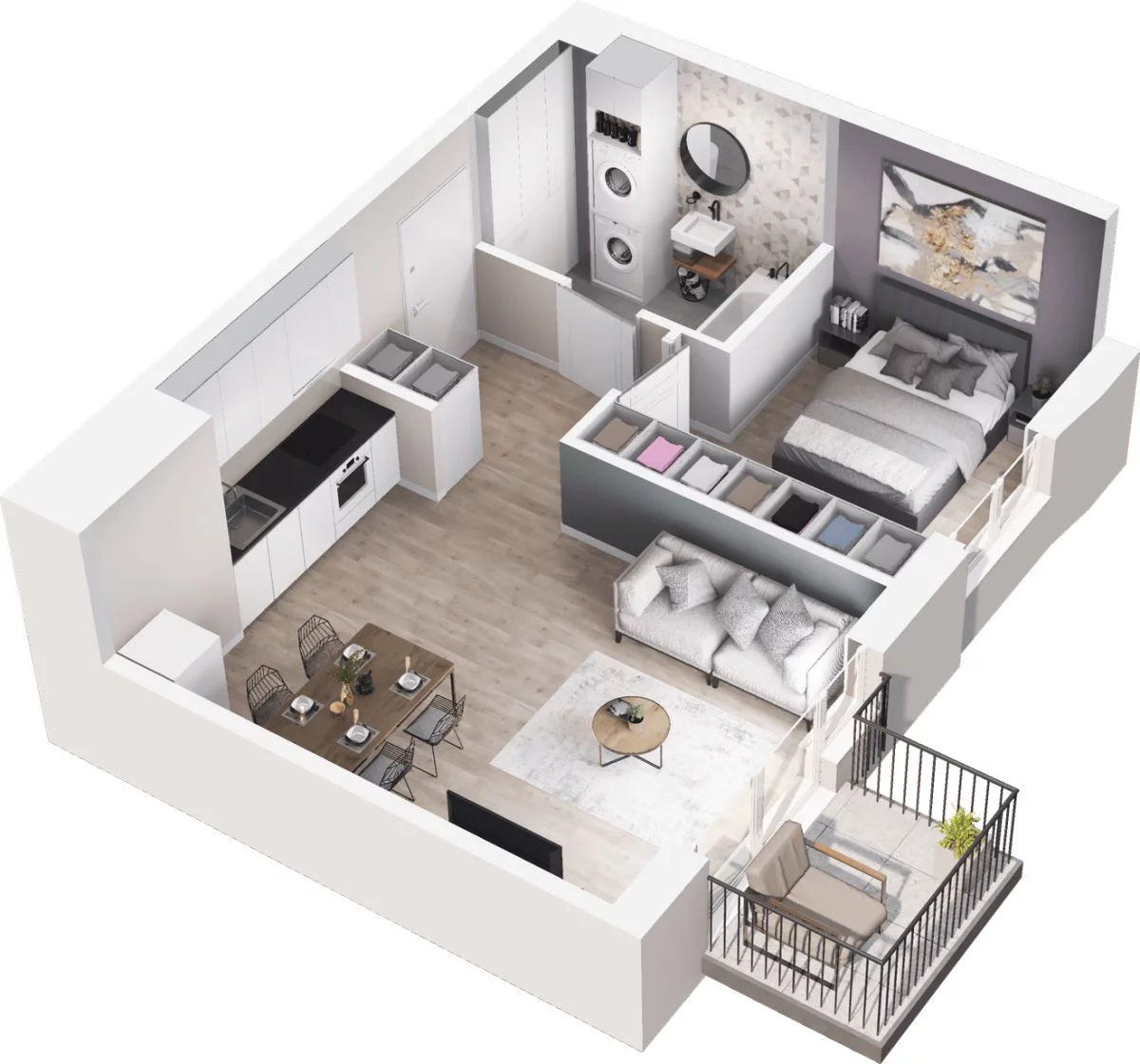 2 pokoje, mieszkanie 43,34 m², piętro 2, oferta nr W/3/44, Welocity Wiczlino, Gdynia, Chwarzno-Wiczlino, ul. Jana Kazimierza