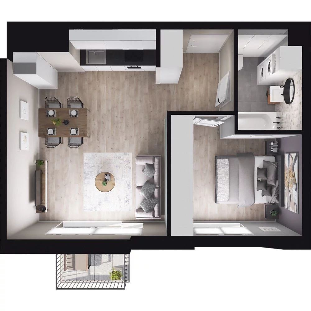 2 pokoje, mieszkanie 43,34 m², piętro 2, oferta nr W/3/44, Welocity Wiczlino, Gdynia, Chwarzno-Wiczlino, ul. Jana Kazimierza