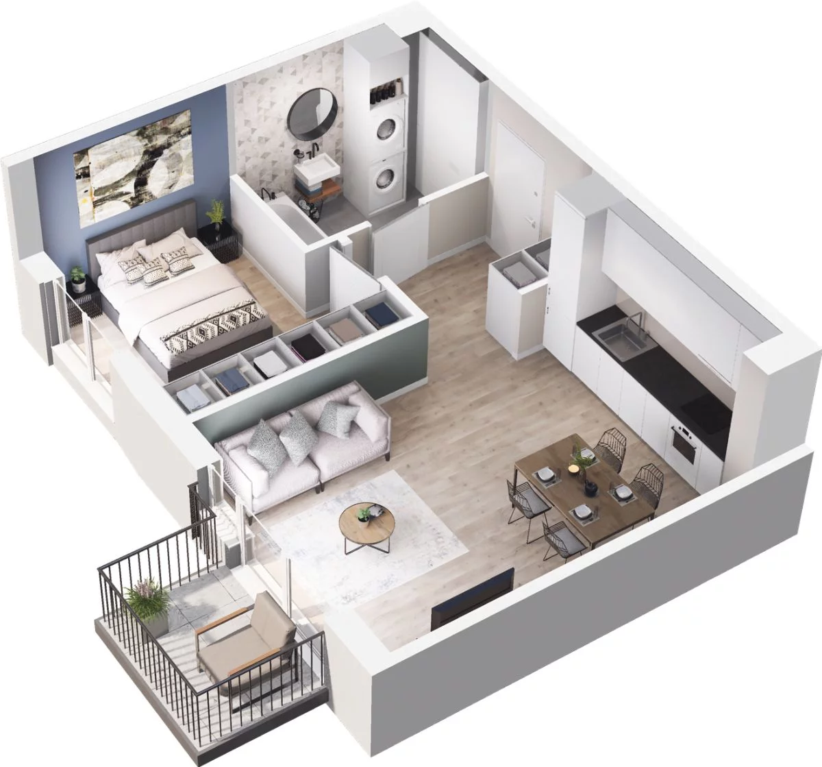 2 pokoje, mieszkanie 43,99 m², piętro 2, oferta nr W/3/47, Welocity Wiczlino, Gdynia, Chwarzno-Wiczlino, ul. Jana Kazimierza
