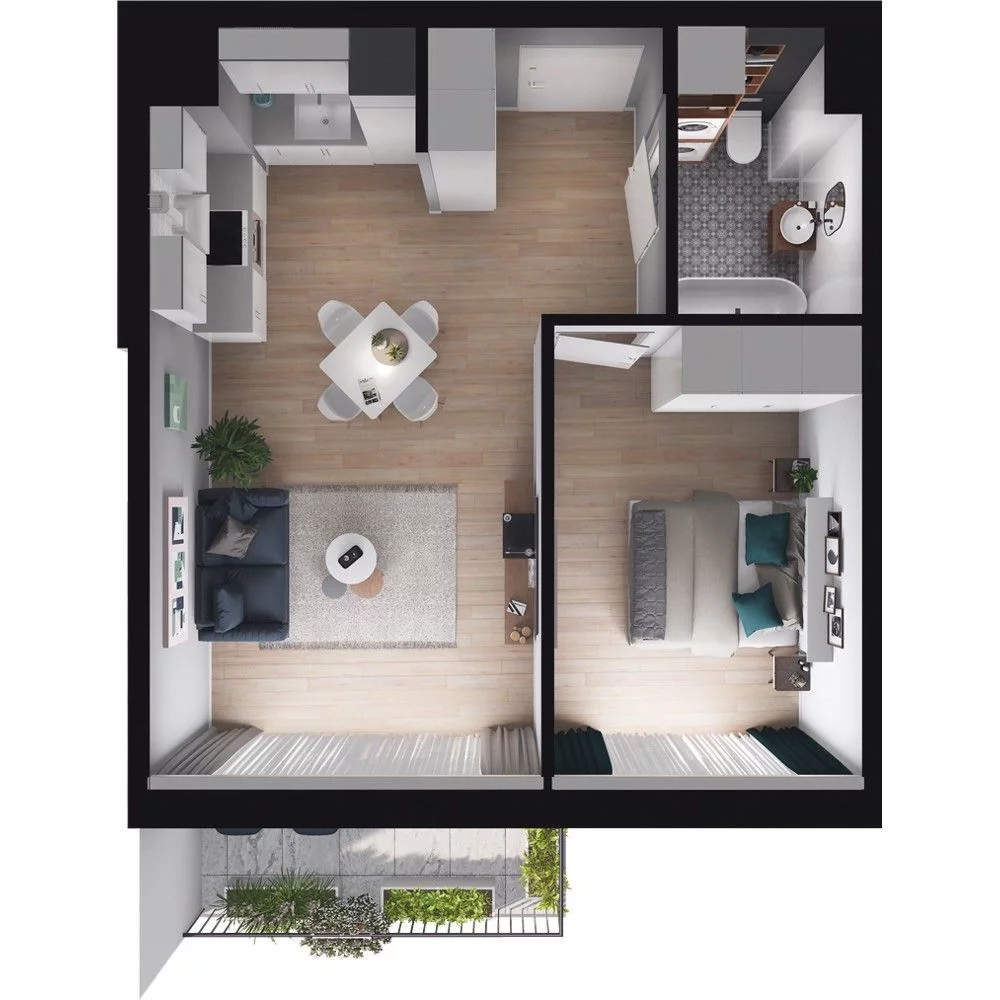 2 pokoje, mieszkanie 41,67 m², piętro 2, oferta nr WO/O18/26, Wiszące Ogrody, Gdańsk, Jasień, Kiełpinek, ul. Przytulna