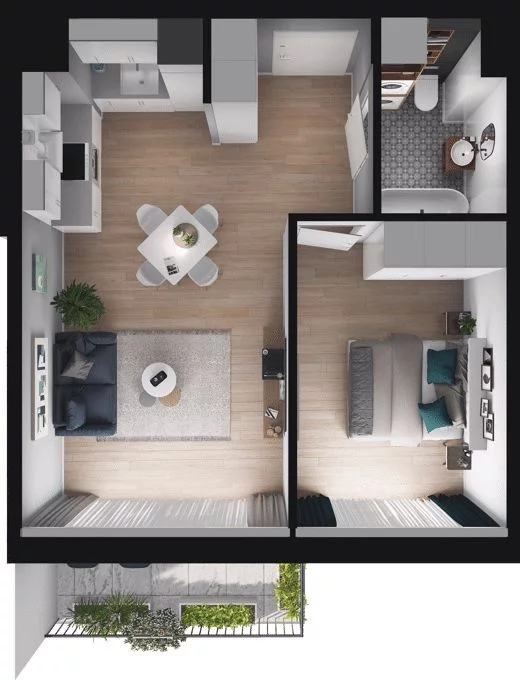 2 pokoje, mieszkanie 41,67 m², piętro 2, oferta nr WO/O18/26, Wiszące Ogrody, Gdańsk, Jasień, Kiełpinek, ul. Przytulna