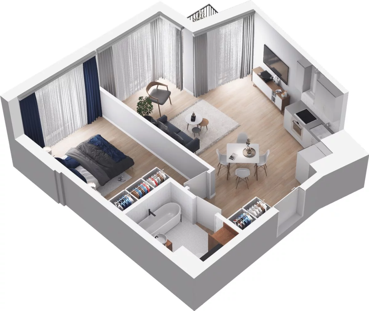 2 pokoje, mieszkanie 45,78 m², piętro 3, oferta nr WO/O18/30, Wiszące Ogrody, Gdańsk, Jasień, Kiełpinek, ul. Przytulna
