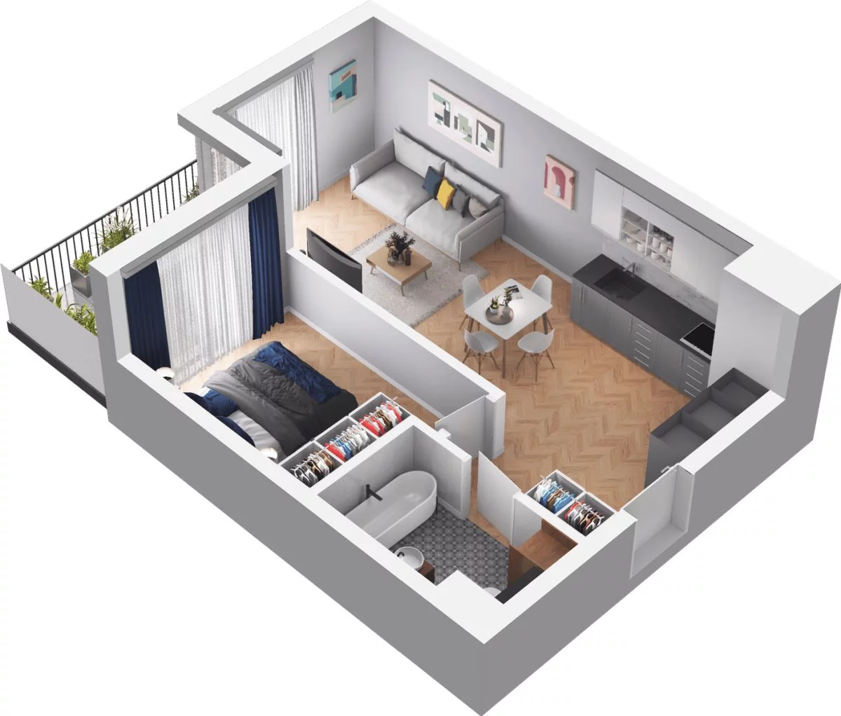 2 pokoje, mieszkanie 41,68 m², piętro 1, oferta nr WO/O16/19, Wiszące Ogrody, Gdańsk, Jasień, Kiełpinek, ul. Przytulna