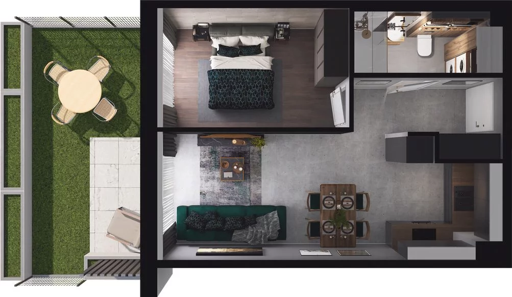2 pokoje, mieszkanie 42,64 m², parter, oferta nr WO/T/13/11, Wiszące Ogrody, Gdańsk, Jasień, Kiełpinek, ul. Przytulna