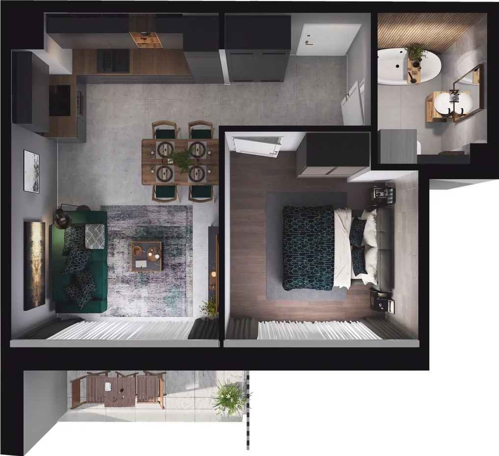 2 pokoje, mieszkanie 39,11 m², piętro 3, oferta nr WO/T/13/36, Wiszące Ogrody, Gdańsk, Jasień, Kiełpinek, ul. Przytulna