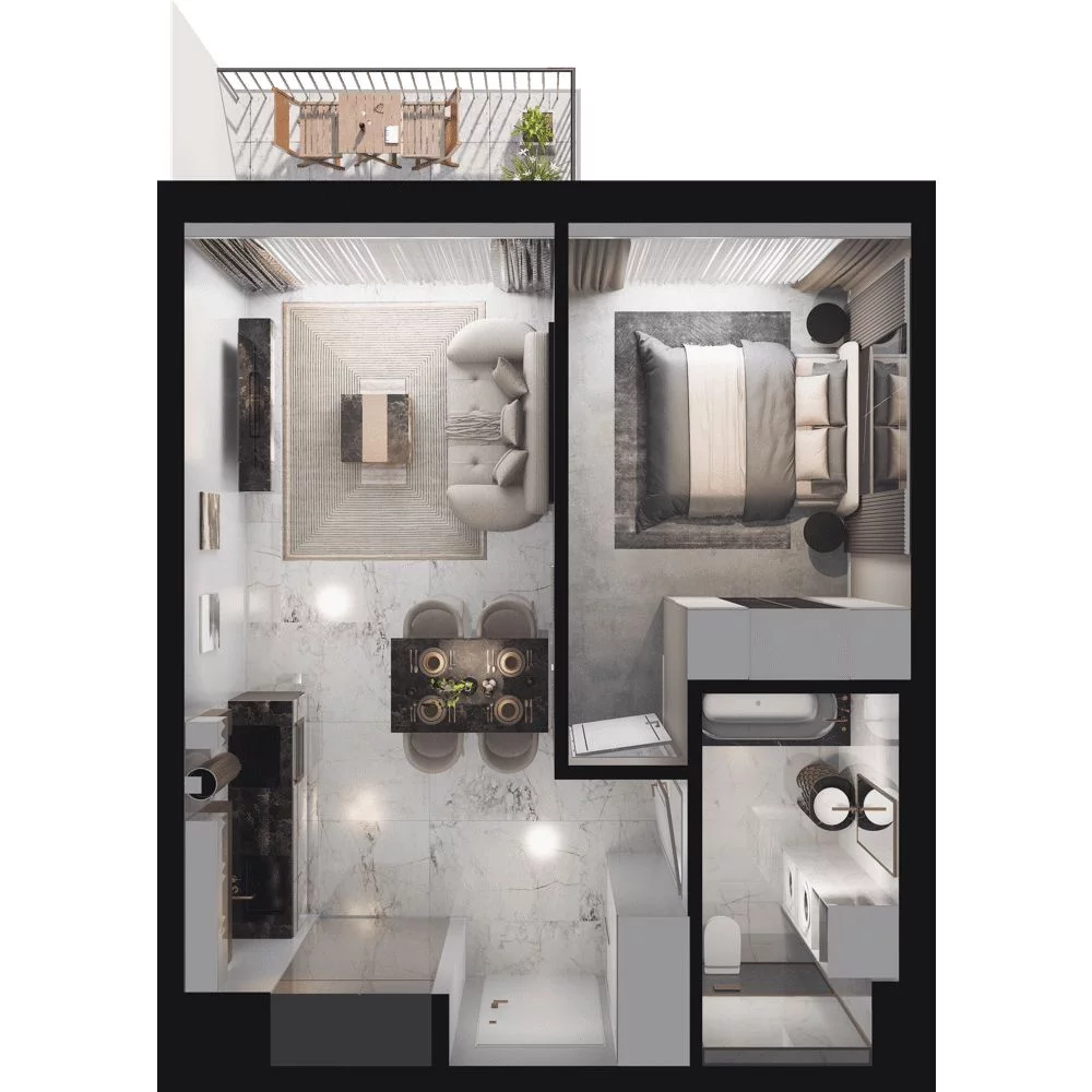 2 pokoje, mieszkanie 40,56 m², piętro 2, oferta nr WO/P35/33, Wiszące Ogrody, Gdańsk, Jasień, Kiełpinek, ul. Przytulna