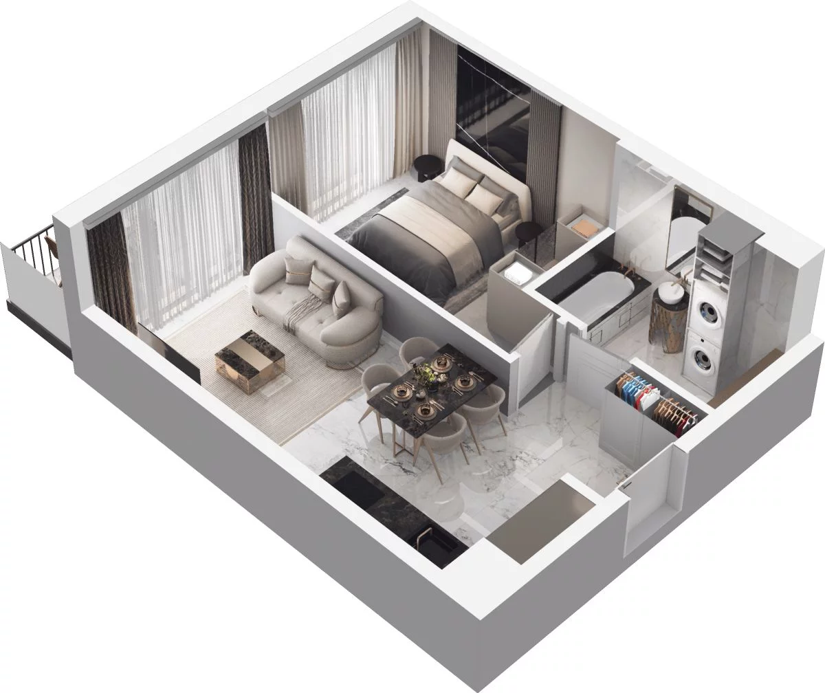 2 pokoje, mieszkanie 40,56 m², piętro 2, oferta nr WO/P35/33, Wiszące Ogrody, Gdańsk, Jasień, Kiełpinek, ul. Przytulna