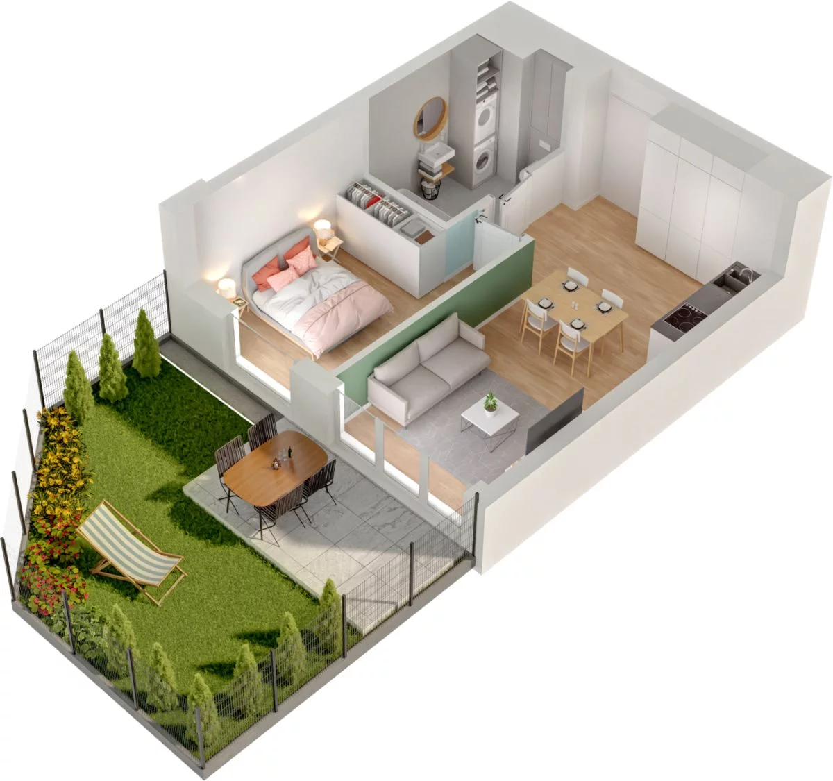 2 pokoje, mieszkanie 39,78 m², parter, oferta nr WO/P33/6, Wiszące Ogrody, Gdańsk, Jasień, Kiełpinek, ul. Przytulna