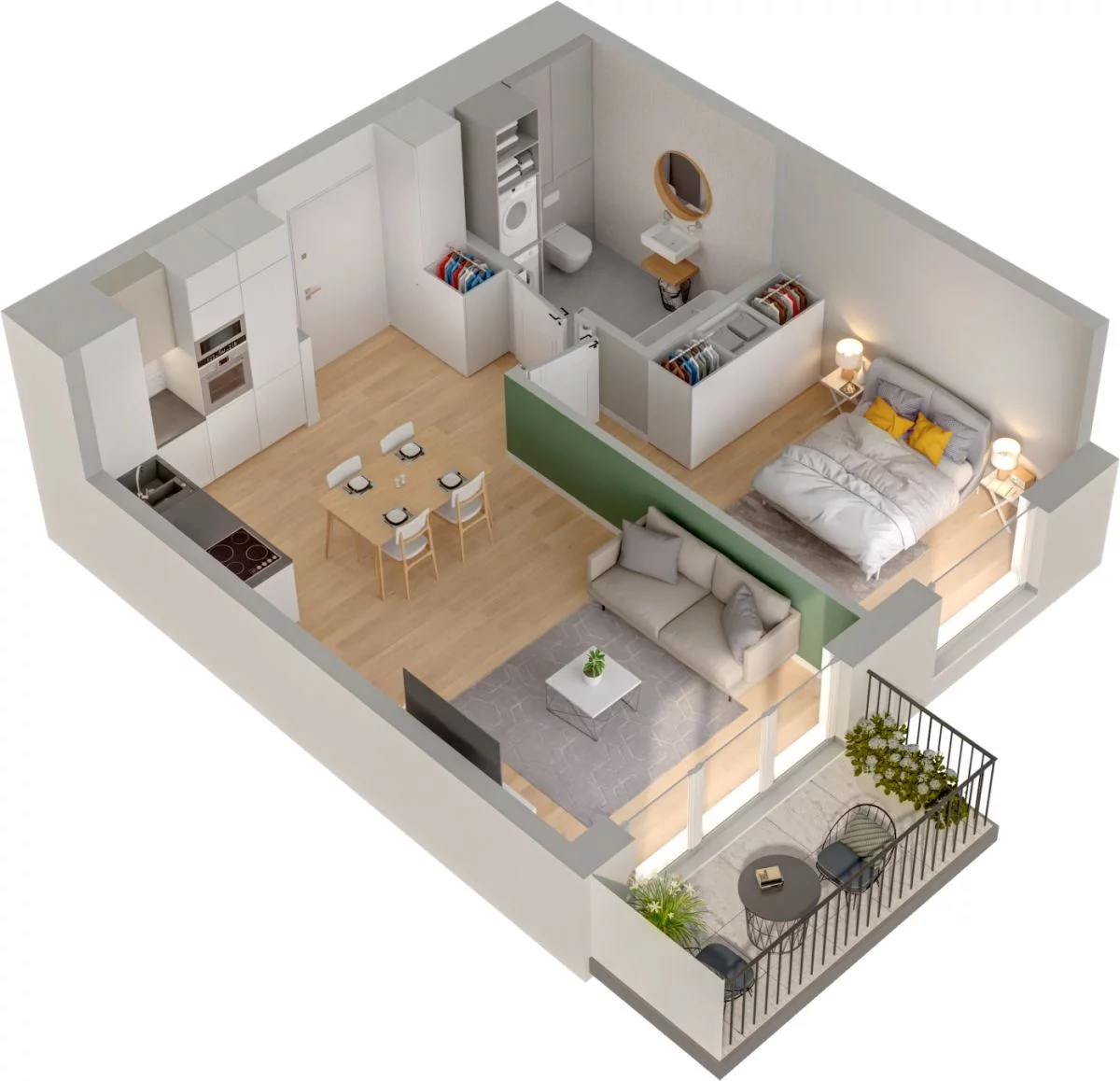 2 pokoje, mieszkanie 44,58 m², piętro 1, oferta nr WO/P33/21, Wiszące Ogrody, Gdańsk, Jasień, Kiełpinek, ul. Przytulna